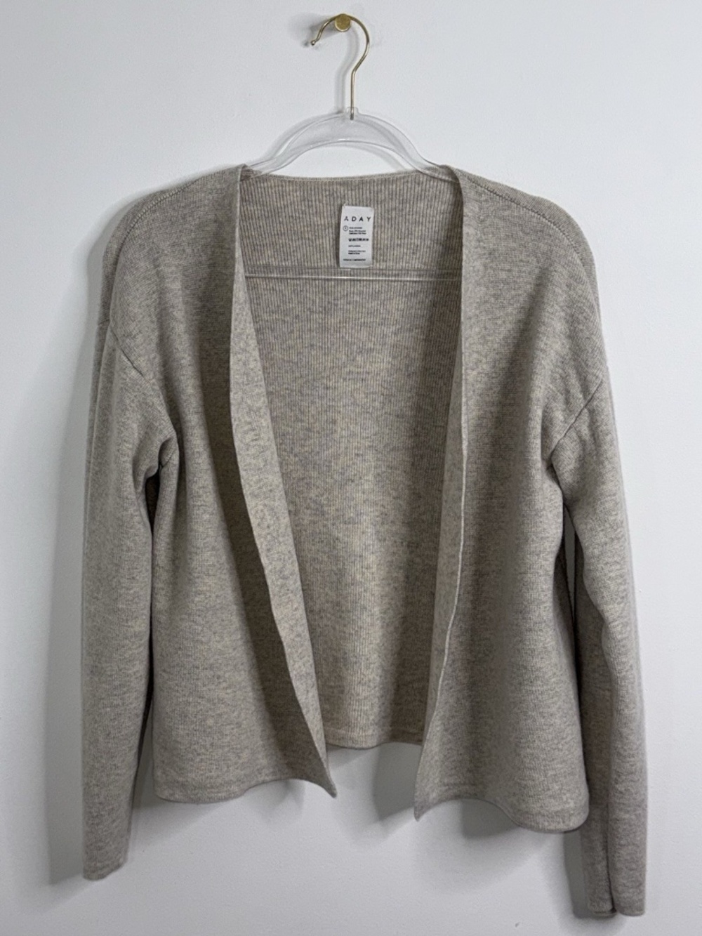Aday Sweater Sz S Oatmeal Soft Landing Cashmere Wool Jardigan Jacket Open Front